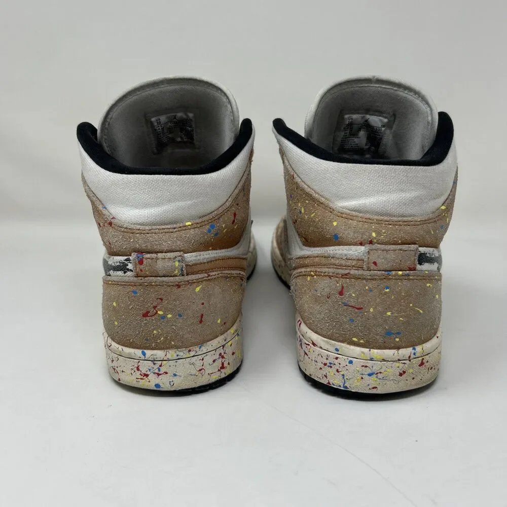Size 10 - Air Jordan 1 SE Mid Brushstroke Paint Splatter